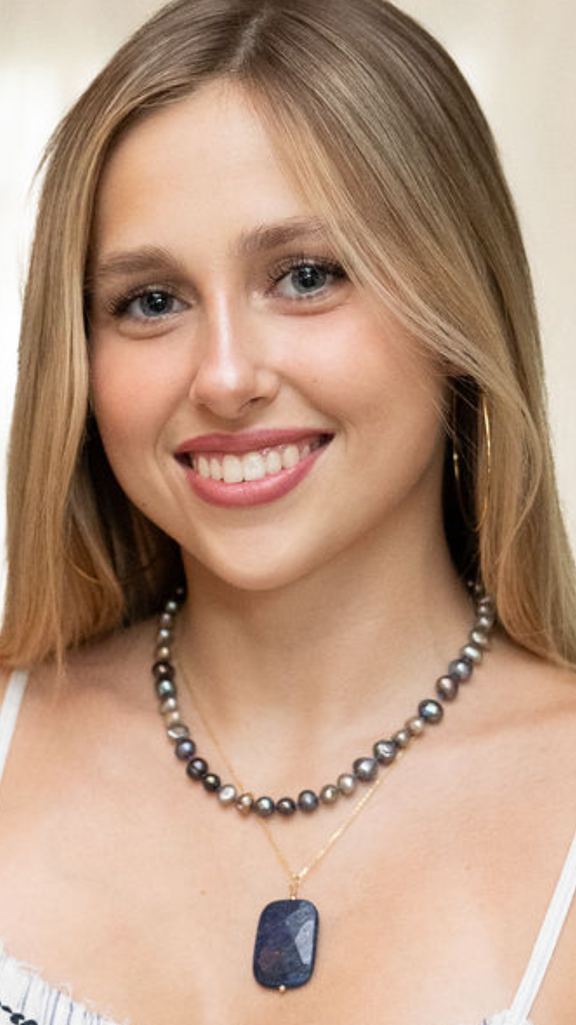 Freshwater Pearl Necklace, Deep Ocean Surface