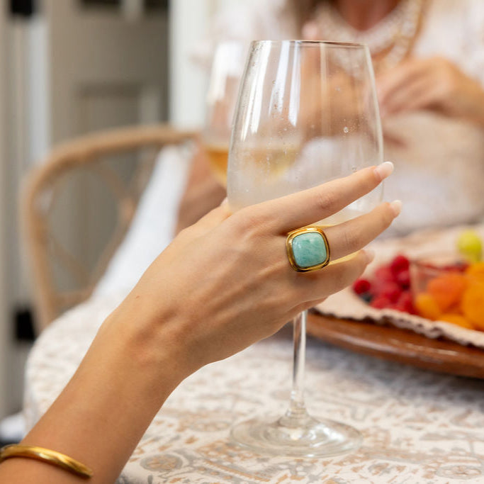Amazonite Square Ring