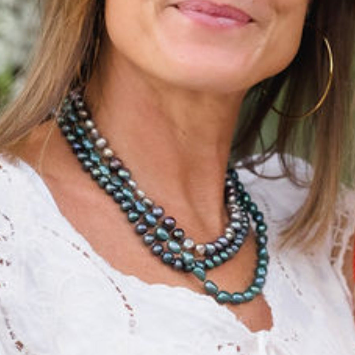 Freshwater Pearl Necklace, Sea Green