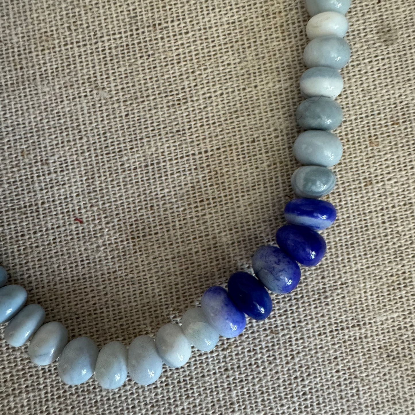 Blue Jade Beaded Necklace