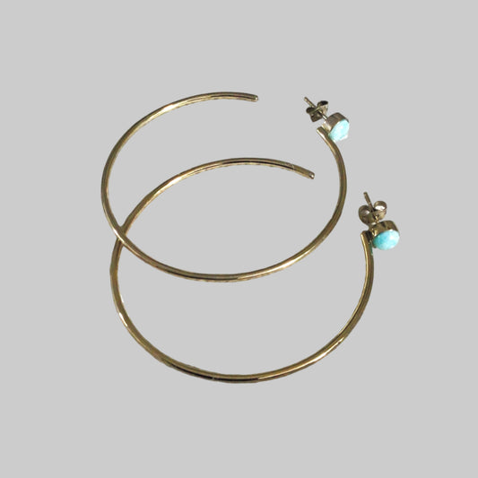 Amazonite Stud Hoops image 0