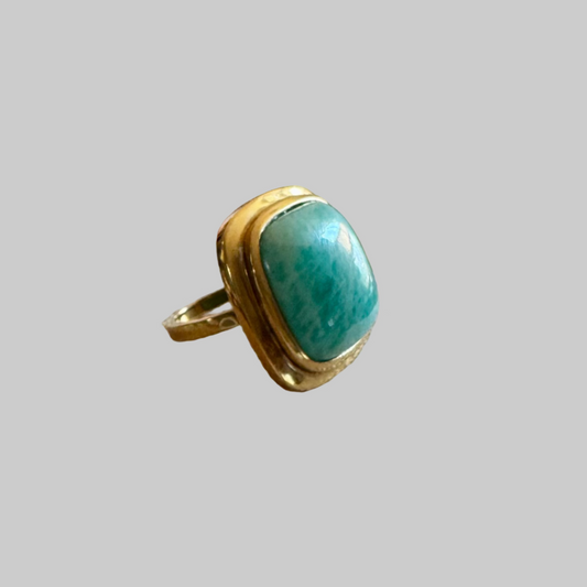 Amazonite Square Ring