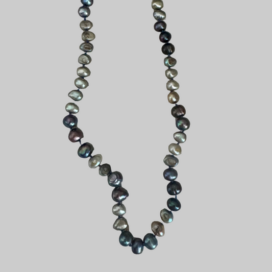 Freshwater Pearl Necklace, Deep Ocean Surface