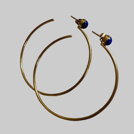Lapis Stud Hoops