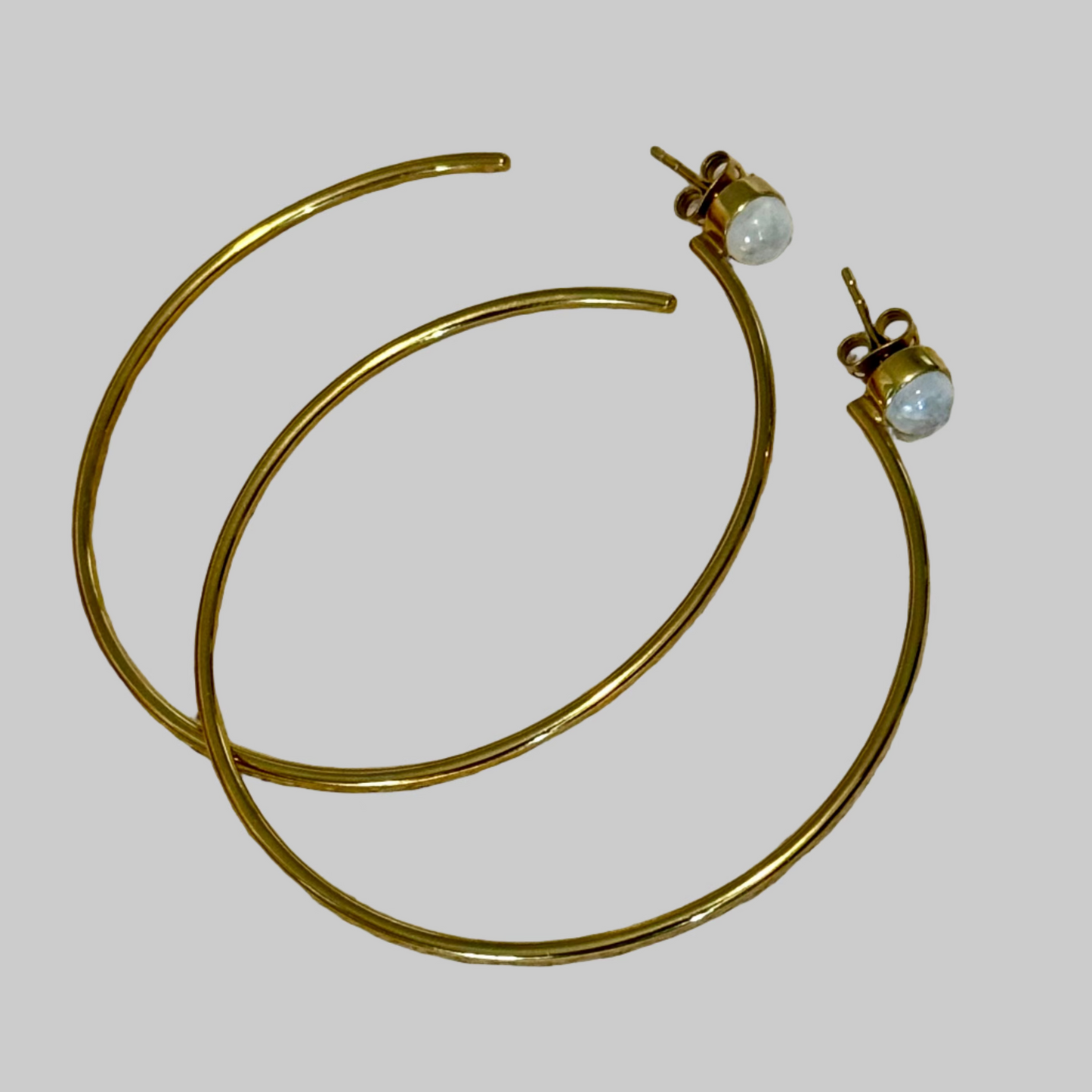 Moonstone Stud Hoops