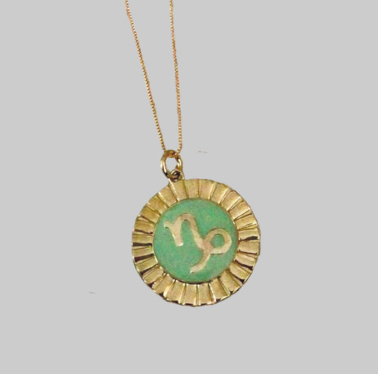 Capricorn Zodiac Pendant with Enamel image 0