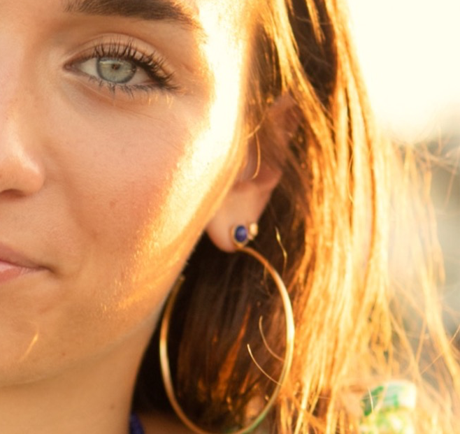 Lapis Stud Hoops image 0