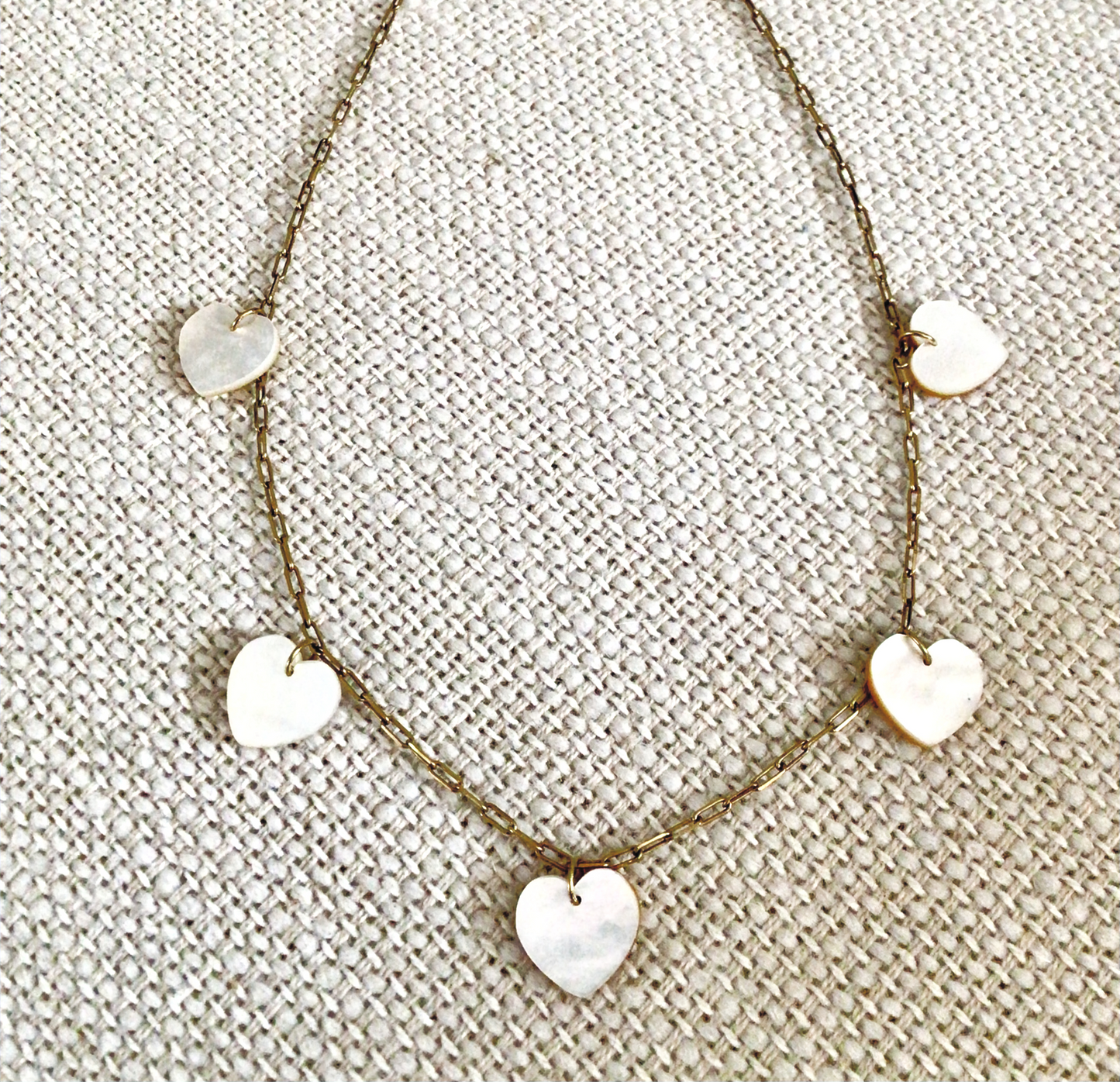 Mother of Pearl Hearts Necklace image 0